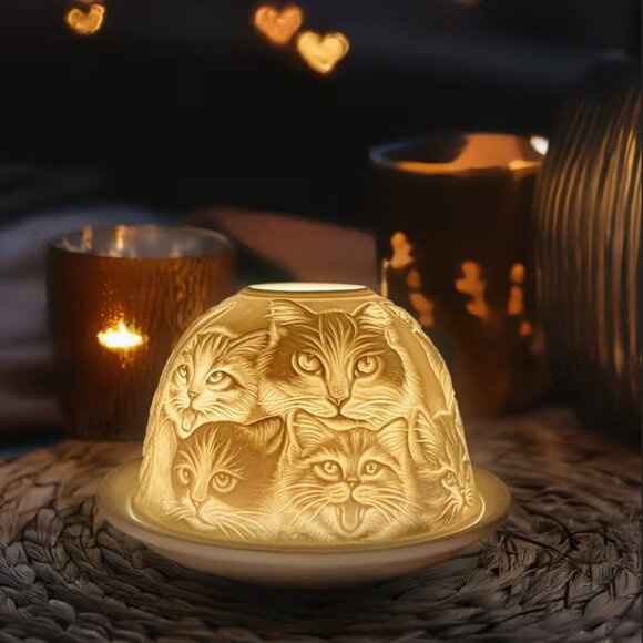 cats and Kittens Fairy Lamp Lithophane - Picture 3 of 6